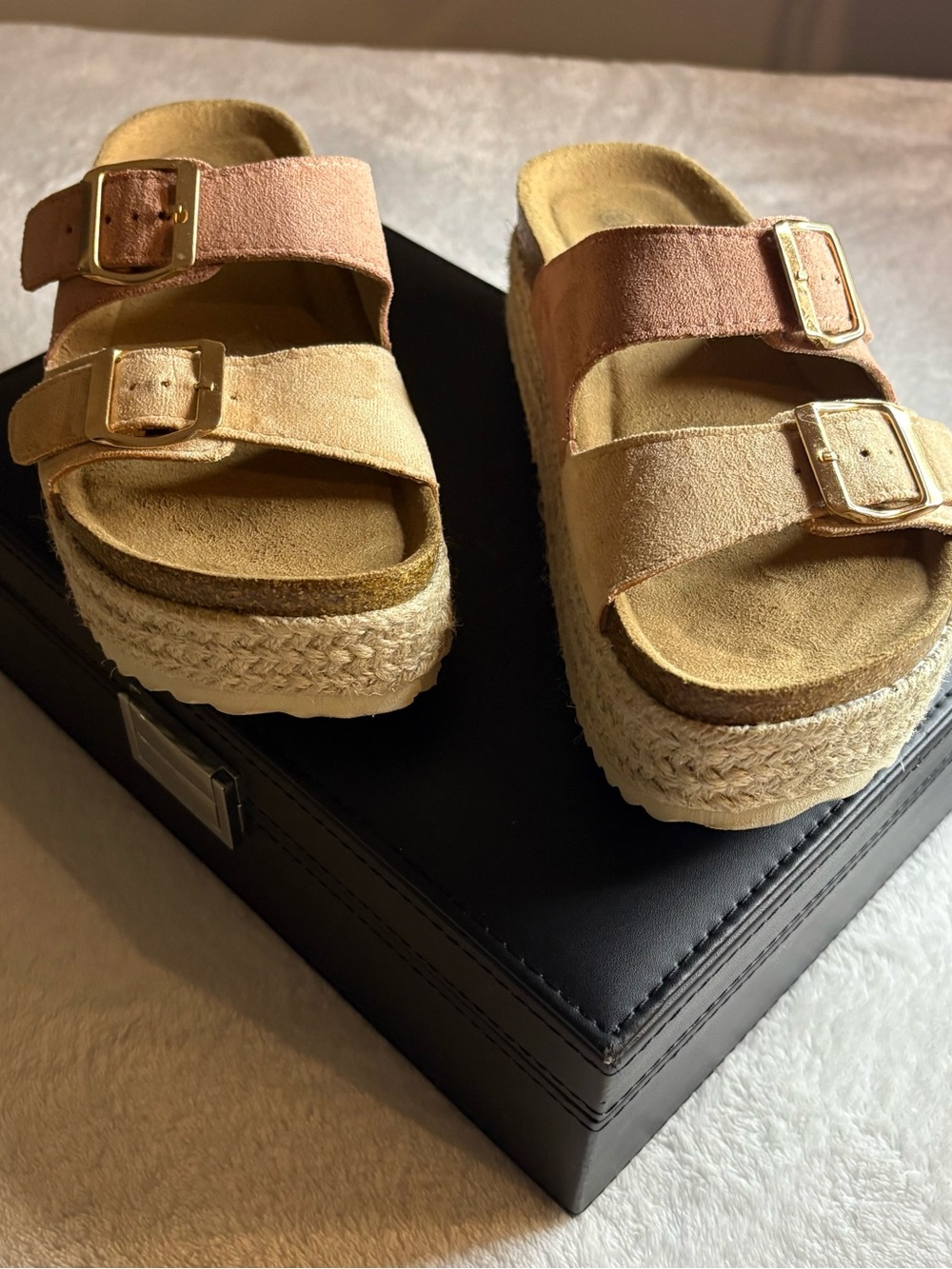 Fly-for Two Tone Espadrille Platform Sandals Blush Beige / EU 36 / US 6